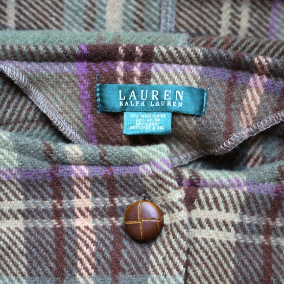 Lauren Ralph Lauren Plaid Wool Poncho - Picture 6 of 6
